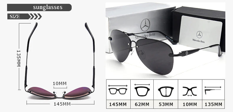 Mercedes Aviator Polarized Sunglasses-Driver Apparel-Driversapparel.com