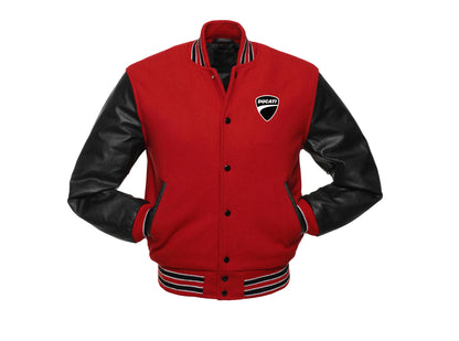 Veste Varsity Ducati avec manches en cuir pur