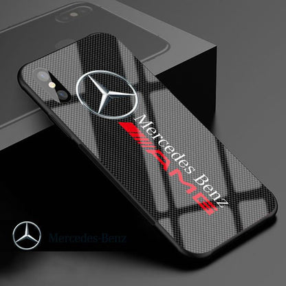 Coque de protection anti-chute en verre trempé pour iPhone Mercedes