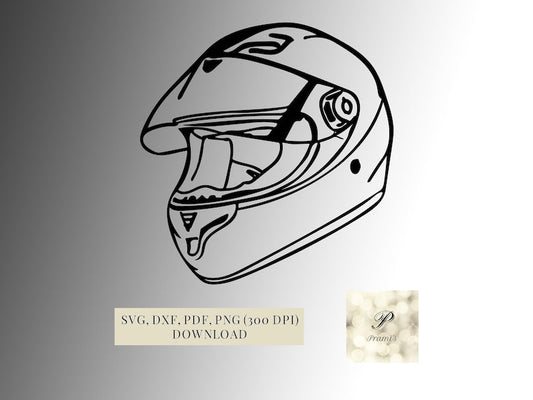 Fichier de découpe SVG de casque de moto pour les artisans