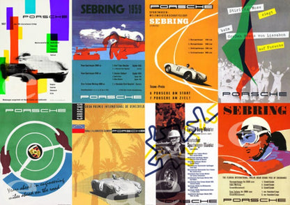 Affiches de course Porsche nostalgiques : collection vintage des années 1950-60