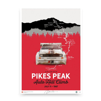 Affiche de collection Audi Quattro S1 Pikes Peak 1987