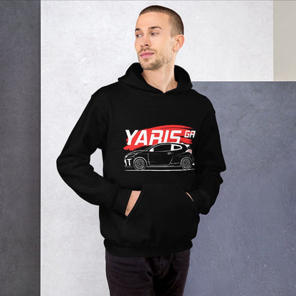 Sweat à capuche unisexe JDM Yaris GR : vêtements automobiles pour passionnés de course