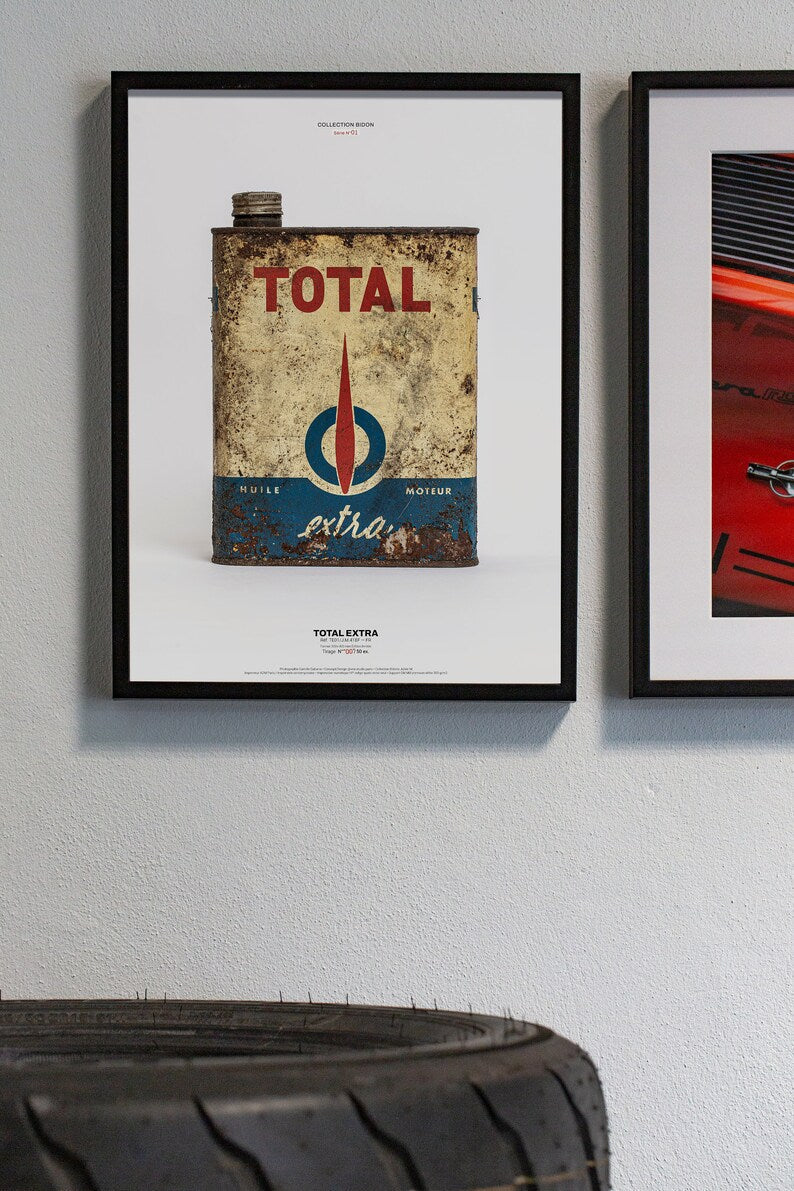 Vintage Oil Can Poster: Automotive Enthusiast's Delight