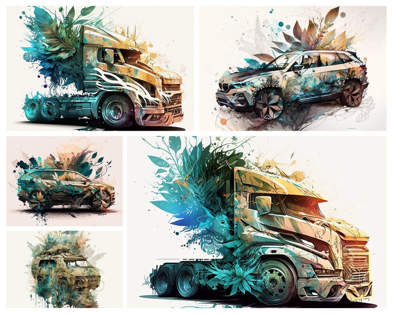 Watercolor Future Cars: 41 Artistic Automotive Illustrations