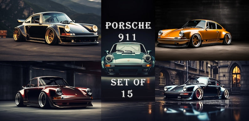 Collection d'art Porsche 911 en édition limitée (lot de 15)