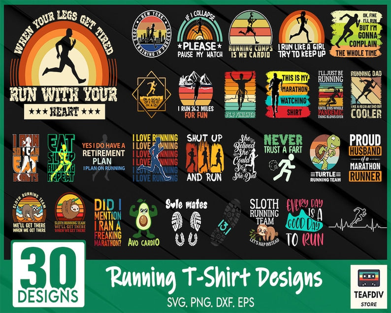 30 modèles de t-shirts de course modifiables