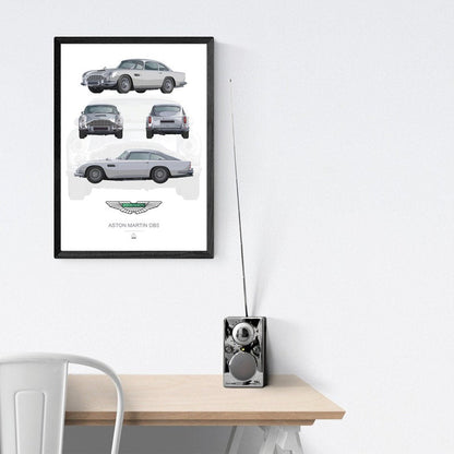 Aston Martin DB5 Quad View Wall Art