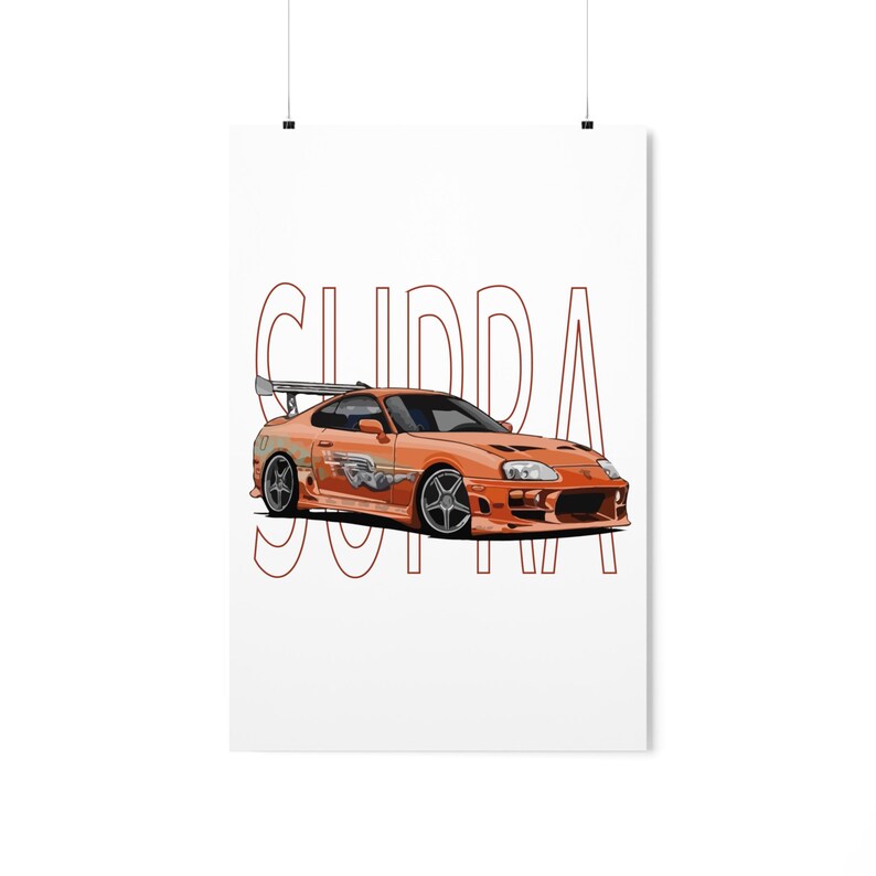 Affiche d'art de voiture classique de la culture JDM Toyota Supra MK4