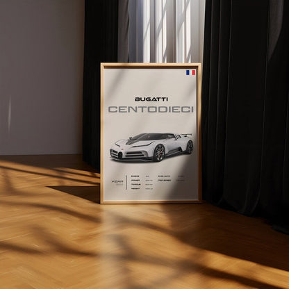 Bugatti Centodieci: Modern Supercar Poster_driver_clothing_drivi.store