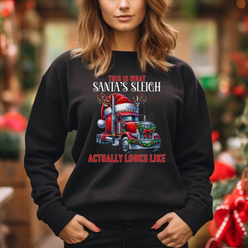 Sweat-shirt avec traîneau du Père Noël pour les chauffeurs de camion