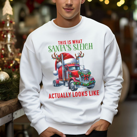 Sweat-shirt avec traîneau du Père Noël pour les chauffeurs de camion