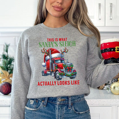 Sweat-shirt avec traîneau du Père Noël pour les chauffeurs de camion