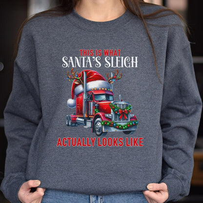 Sweat-shirt avec traîneau du Père Noël pour les chauffeurs de camion