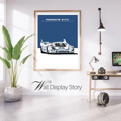 Impression d'art de la voiture de course Porsche 917K Le Mans 71