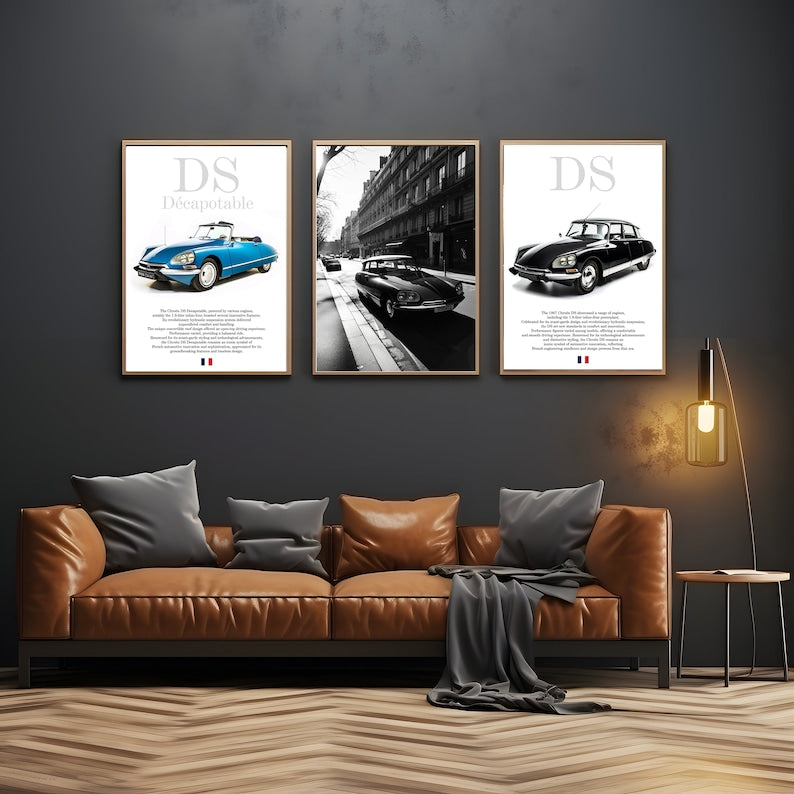 Affiche vintage Citroën DS : l'art automobile français emblématique pour les passionnés