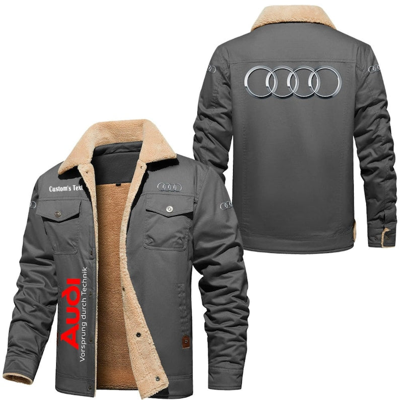 Audi Cargo Fleece-Lined Cotton Jacket, Customizable_driver_apparel_drivi.store