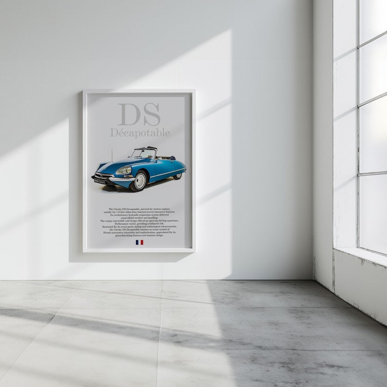 Affiche vintage Citroën DS : l'art automobile français emblématique pour les passionnés