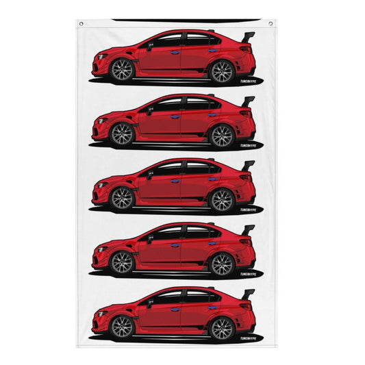 Subaru WRX STI Flag - Pure Red