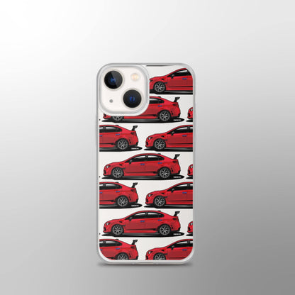 Subaru WRX STI Clear iPhone Case - Pure Red