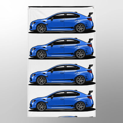 Subaru WRX STI Flag - World Rally Blue