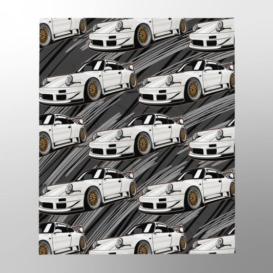 Porsche 911 964 in White - Comfy Throw Blanket for all Porsche Fans