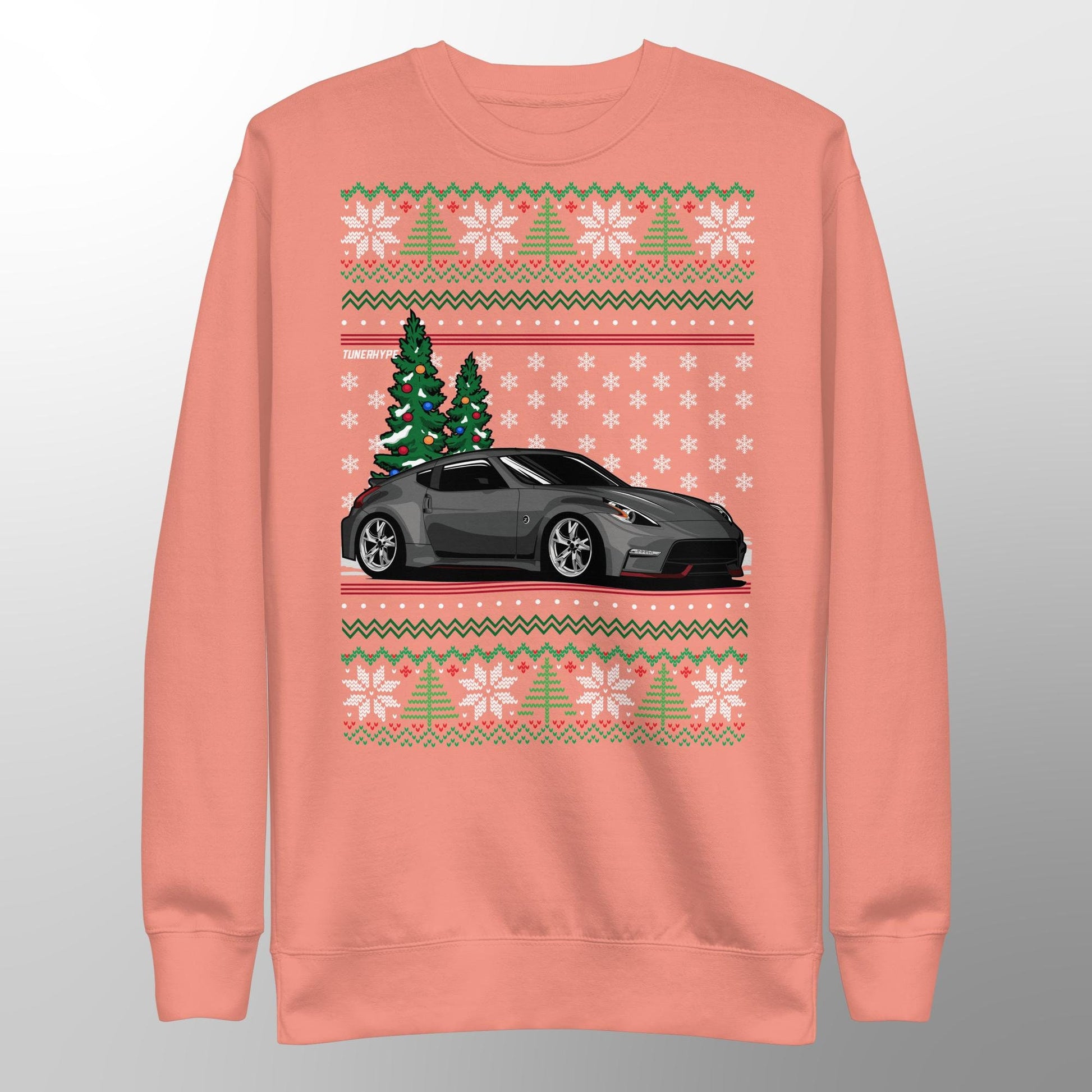 Ugly Christmas Sweater - Nissan 370z in Grey - Ugly Xmas Sweater - Car Guy Holiday Gift, Funny Christmas Gift, Nissan Gift - 350z Gift