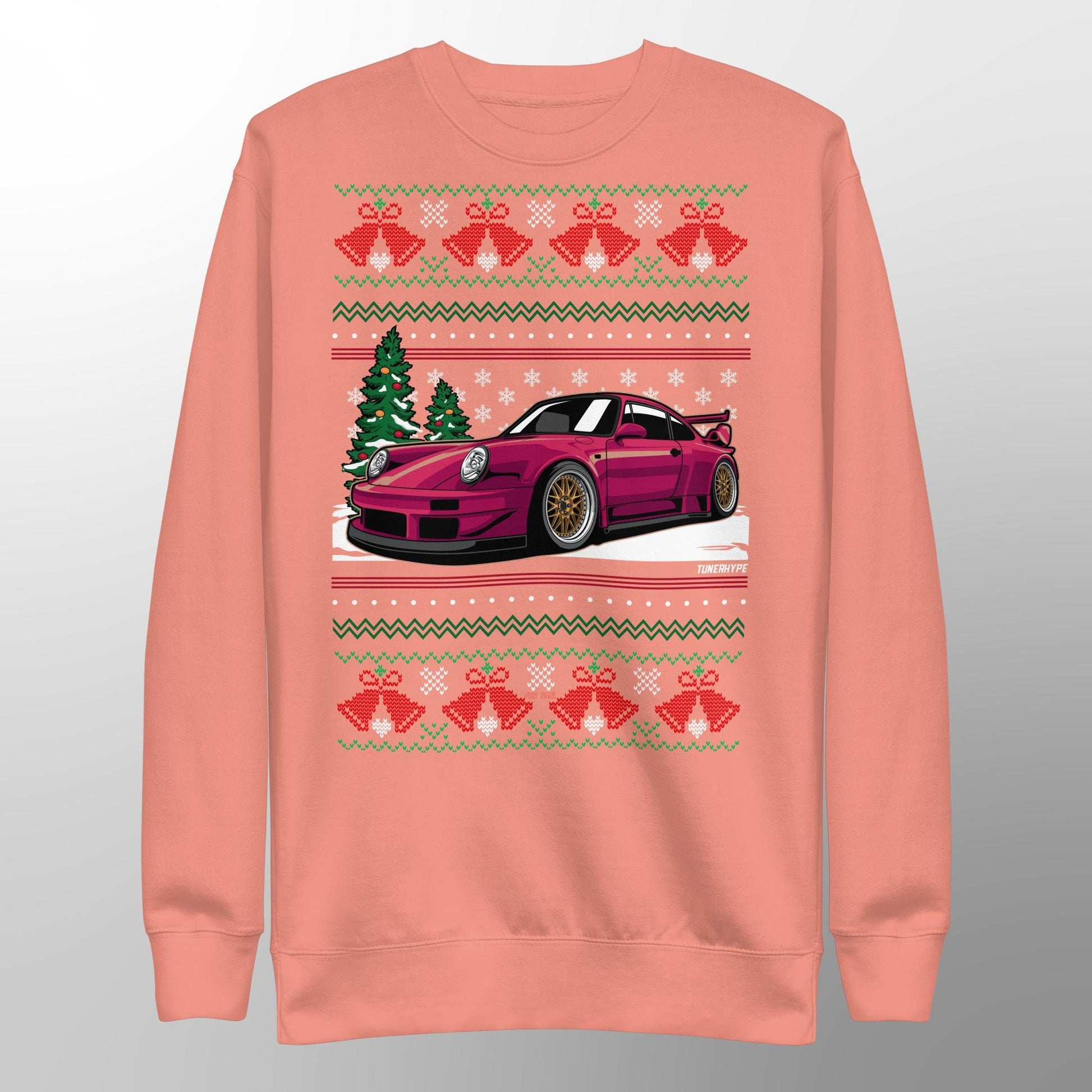 Ugly Christmas Sweater - Porsche 911 964 in Red - Ugly Xmas Sweater - Car Guy Holiday Gift, Funny Christmas Gift, Porsche Gift, 911 Gift