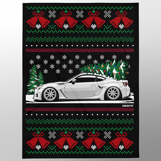 Ugly Christmas Blanket - Subaru BRZ / Toyota 86-FRS - Ugly Xmas Sweater, Car Guy Holiday Gift, Funny Christmas Gift, Ugly Christmas