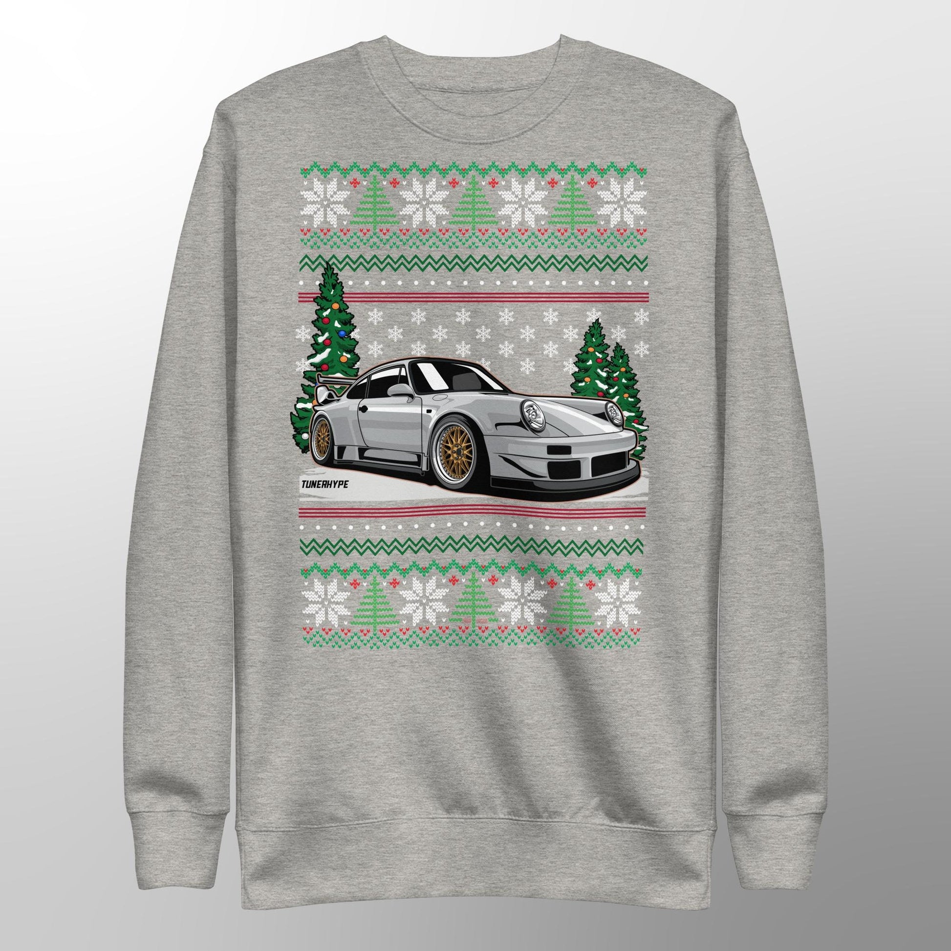 Ugly Christmas Sweater - Porsche 911 964 in Grey - Ugly Xmas Sweater - Car Guy Holiday Gift, Funny Christmas Gift, 911 Gift, Porsche Gift