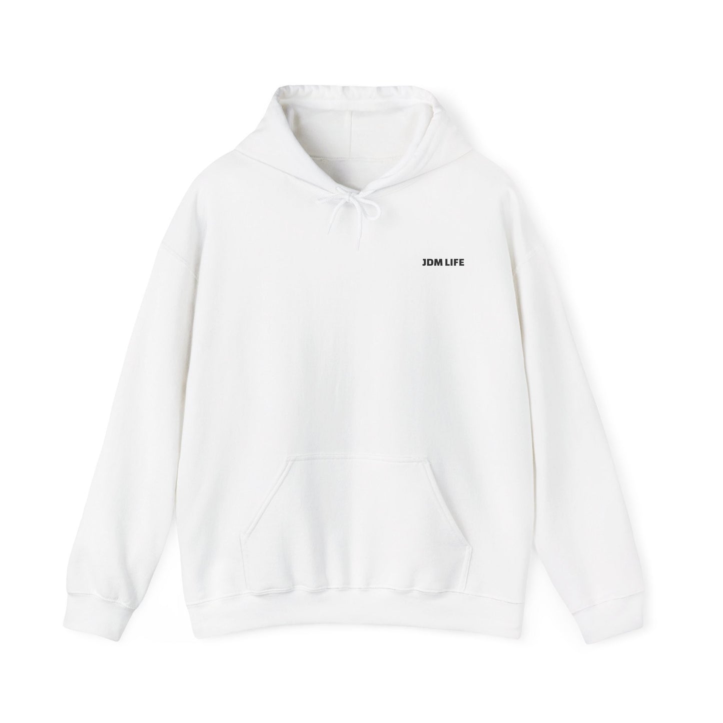 JDM White Subaru WRX STI Hoodie - Clean & Simple Aesthetic with Cherry Blossom Background