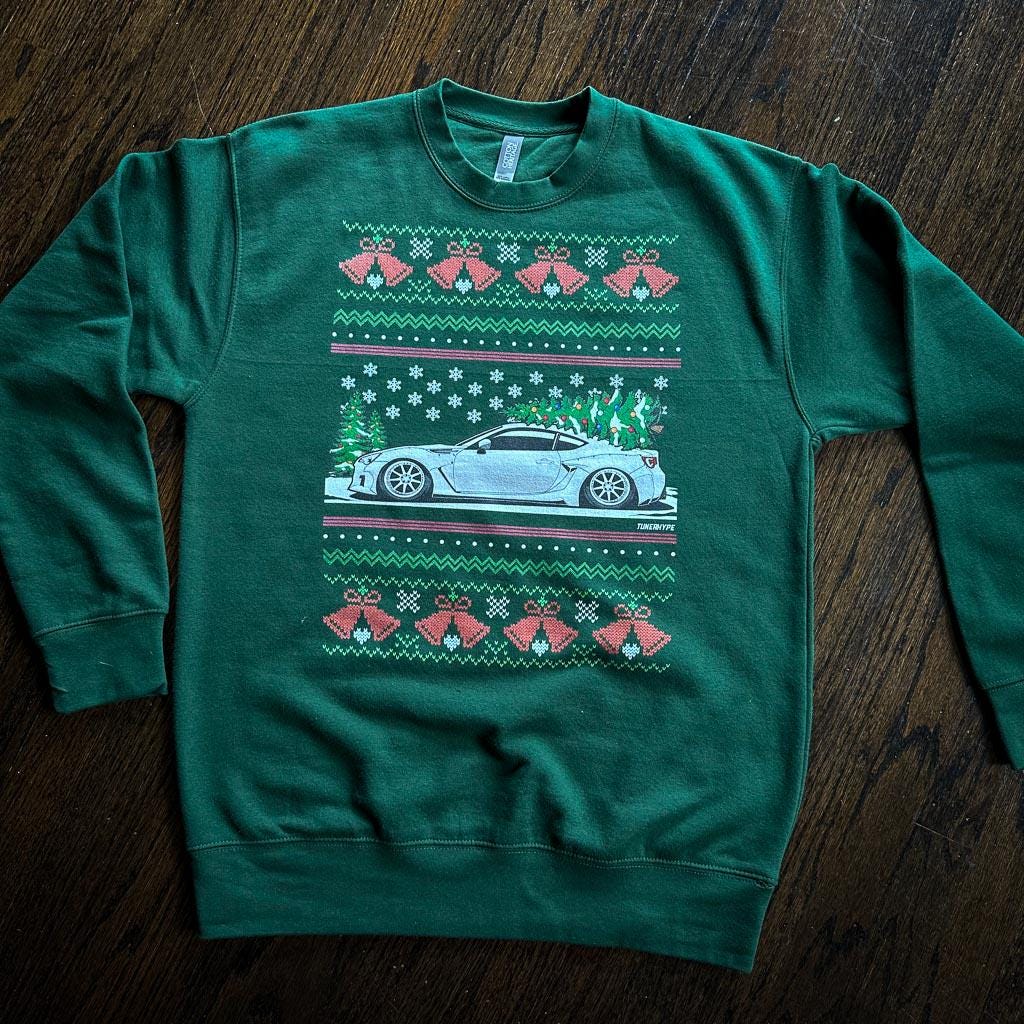 Ugly Christmas Sweater - Nissan 370z in Grey - Ugly Xmas Sweater - Car Guy Holiday Gift, Funny Christmas Gift, Nissan Gift - 350z Gift