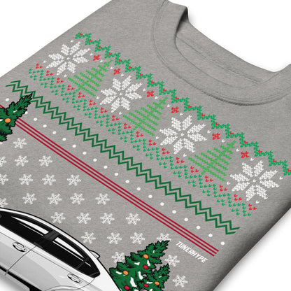 Ugly Christmas Sweater - Subaru WRX in White - Ugly Xmas Sweater - Car Guy Holiday Gift, Funny Christmas Gift