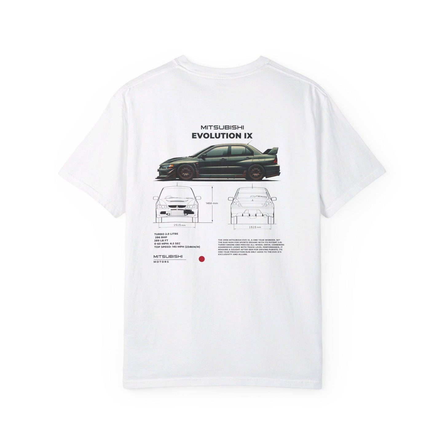 Mitsubishi Evo 9 Spec Tee - Boosted Gear Co, JDM Car Shirt, Cool Unisex Tee, Casual Racing Top, Unique Graphic Car Apparel