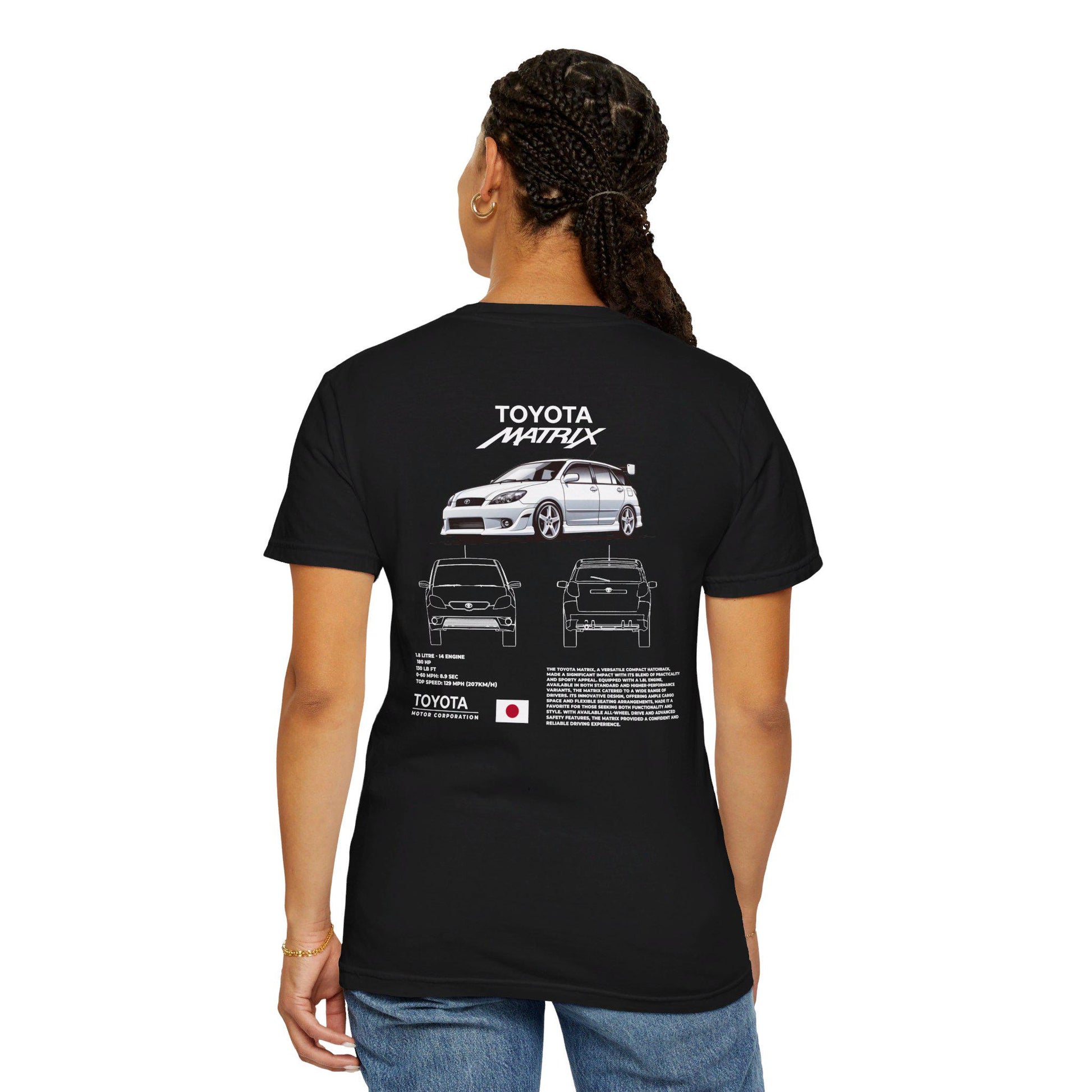 Toyota Matrix Spec Tee - Boosted Gear Co, JDM Hatchback Shirt, Cool Unisex Tee, Casual Car Top, Unique Graphic Auto Apparel