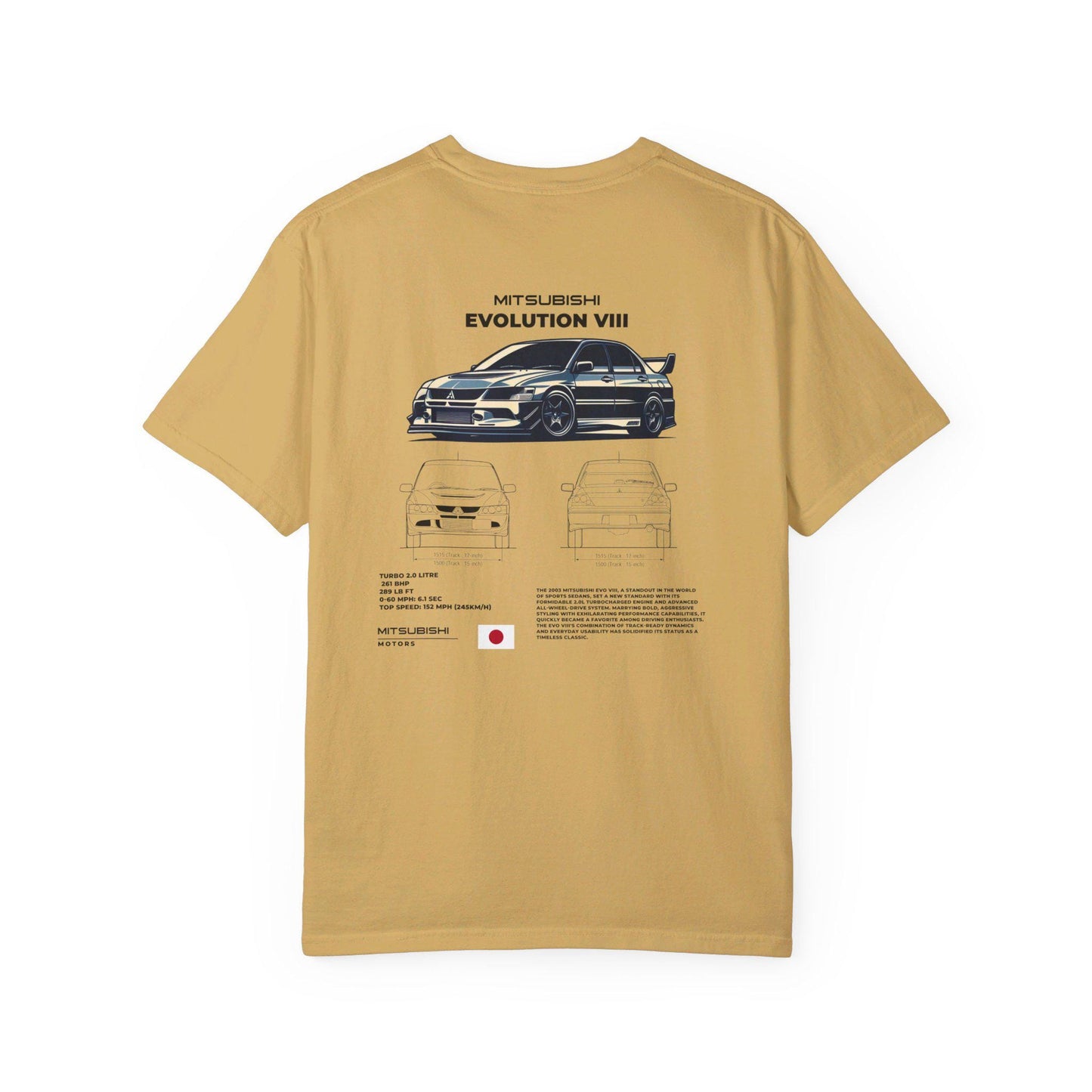 Mitsubishi Evo 8 Spec Shirt - JDM Performance Tee, Cool Unisex Top, Casual Car Enthusiast Shirt, Unique Graphic Racing Apparel