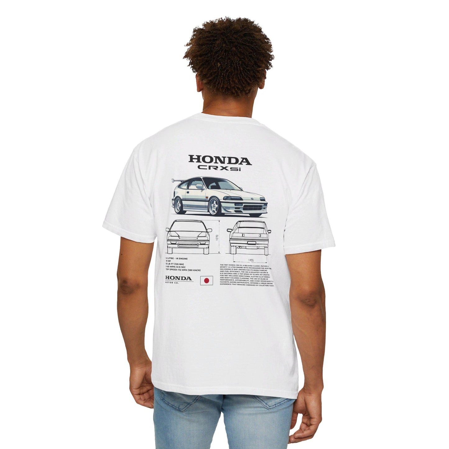 Honda CRX Si Spec Tee - Boosted Gear Co, JDM Classic Shirt, Cool Unisex Tee, Casual Car Top, Unique Graphic Sport Compact Apparel