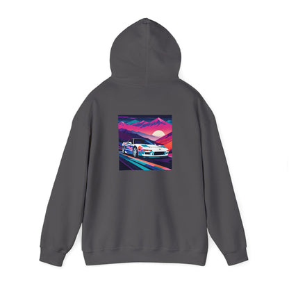 Sunset Drift Hooded Sweatshirt Synthwave Acura NSX